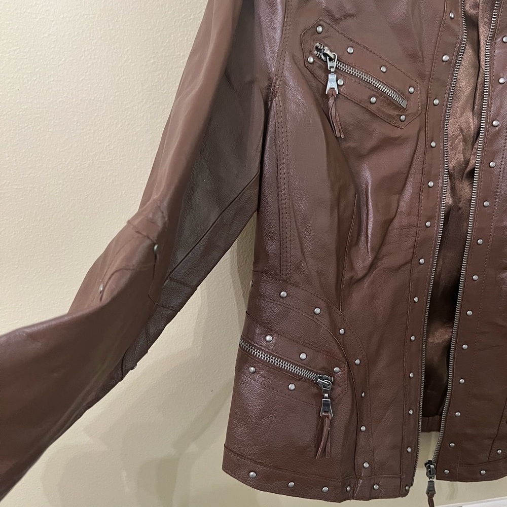 Pamela McCoy Brown Leather Jacket - Picture 6 of 15